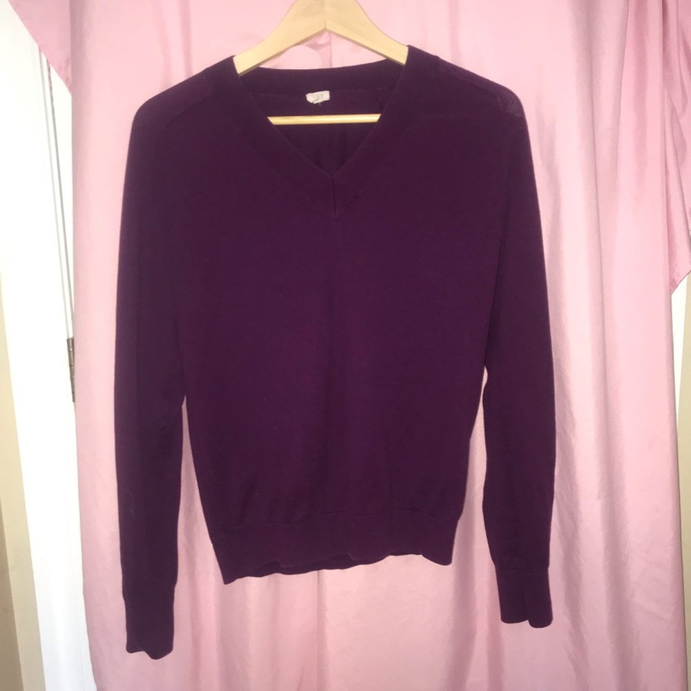 purple J. Crew sweater!